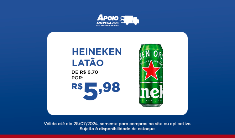Heineken Latão de: R$ 6,70 por: R$ 5,98 até 28/07